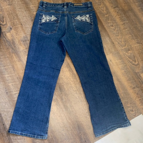 VNTG COS JEANS FLARE LEG W/EMBELLISHED RHINESTONE DETAILING MID RISE STRETCH - Picture 1 of 11